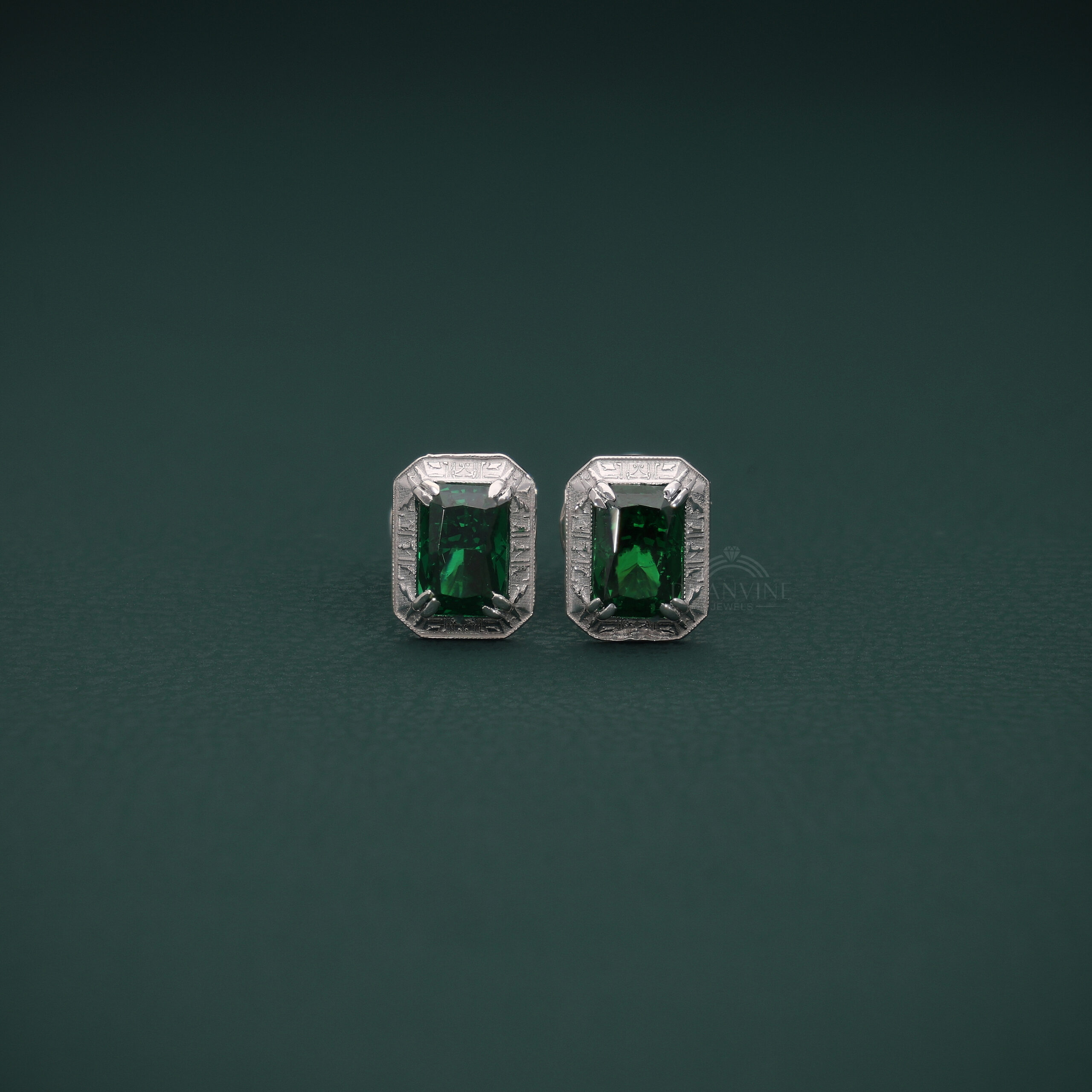 Emerald stud earrings, part of the Signature Collection