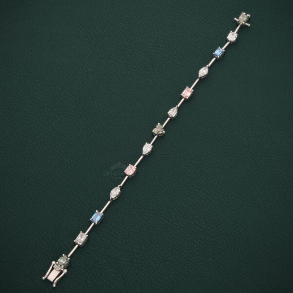 Multi-Color Heart Diamond Bracelet