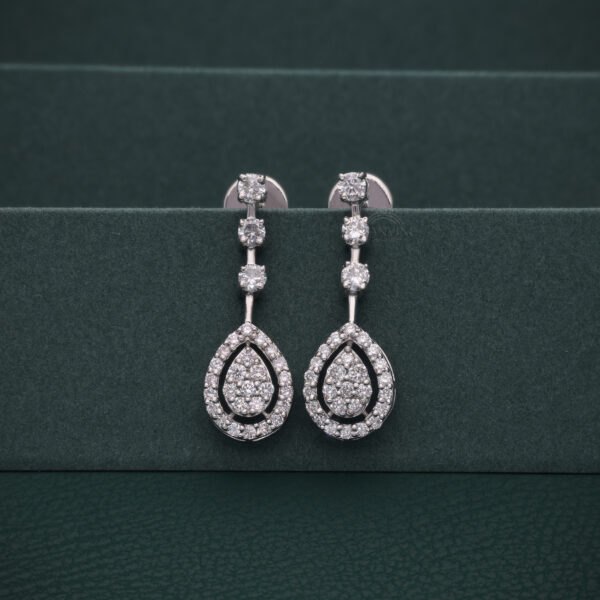 Teardrop Dangle Diamond Earrings
