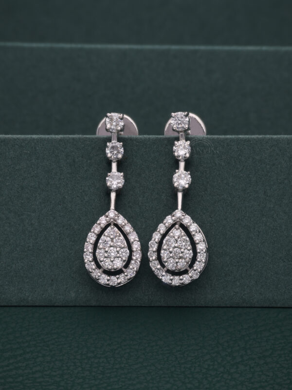 Teardrop Dangle Diamond Earrings